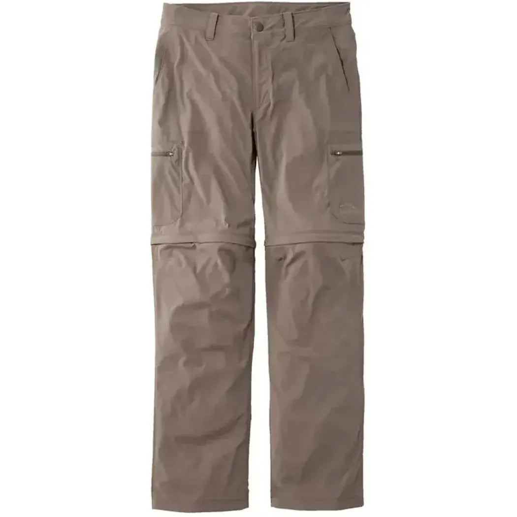 Front view of the L.L.Bean Men's Cresta Hiking Zip Off Pant in Dark Cinder showing the zip-off feature and cargo pockets against a white background.