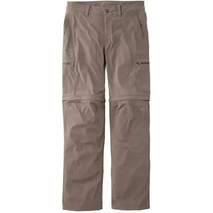 Front view of the L.L.Bean Men's Cresta Hiking Zip Off Pant in Dark Cinder showing the zip-off feature and cargo pockets against a white background.