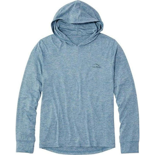 A front view of the L.L.Bean Men's Insect Shield Pro Knit Hoodie in Slate Heather against a white background.