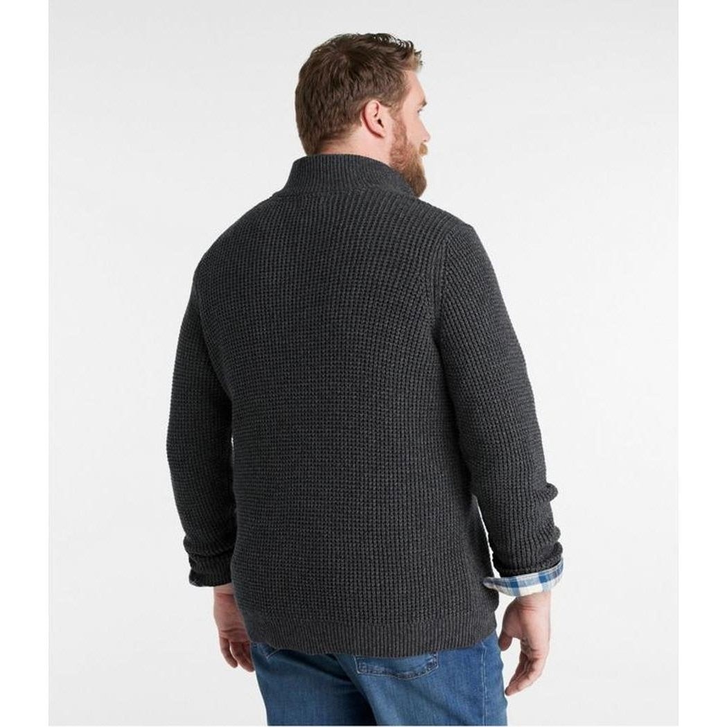 L.L.Bean Men's Organic Cotton Waffle Quarter Zip Sweater-Men's - Clothing - Tops-Appalachian Outfitters