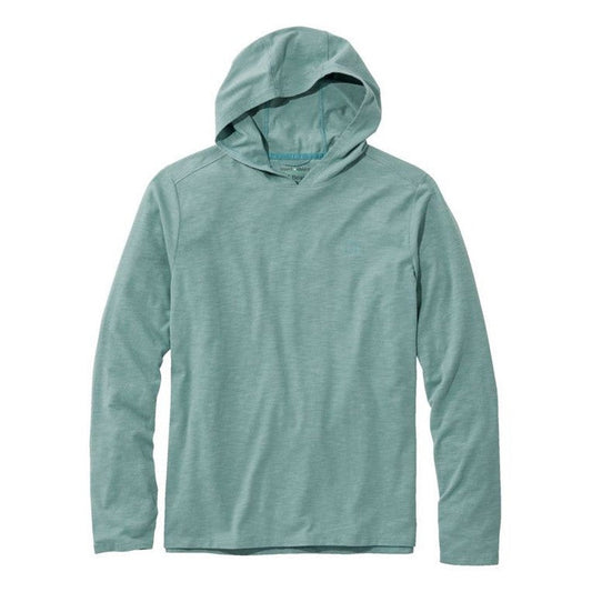 A front view of the L.L.Bean Men's Regular Insect Shield Field Hoodie in Mineral Blue against a white background.