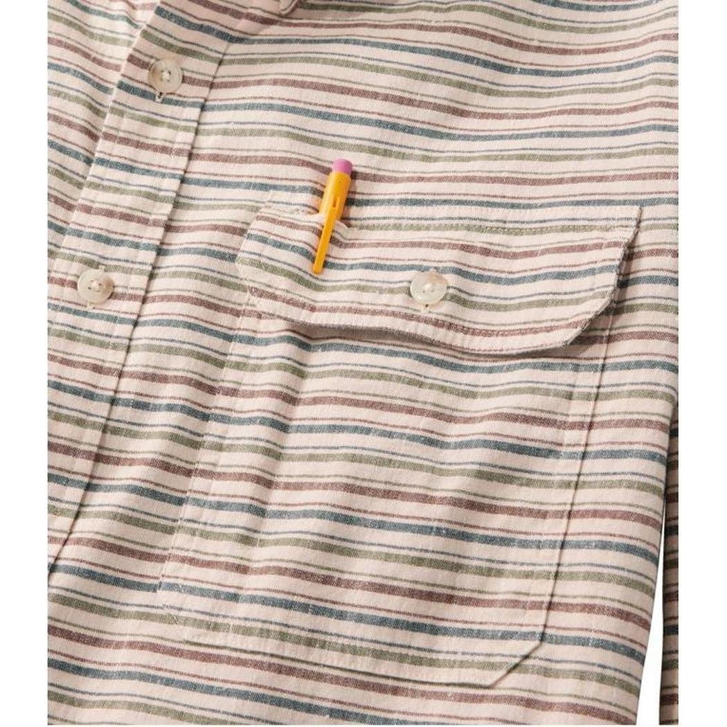 L.L.Bean Men's Stonecoast Cotton Hemp Shirt Long Sleeve Slightly Fitted Stripe-Men's - Clothing - Tops-Appalachian Outfitters