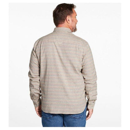 L.L.Bean Men's Stonecoast Cotton Hemp Shirt Long Sleeve Slightly Fitted Stripe-Men's - Clothing - Tops-Appalachian Outfitters