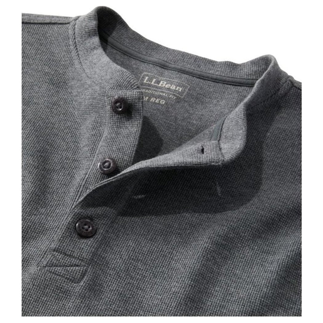 L.L.Bean Men's Unshrinkable Mini-Waffle Henley-Men's - Clothing - Tops-Appalachian Outfitters