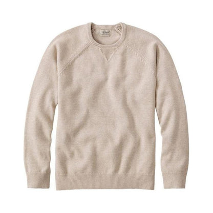 L.L.Bean Men's Wicked Soft Cotton Cashmere Crew-Men's - Clothing - Tops-New Khaki-M-Appalachian Outfitters
