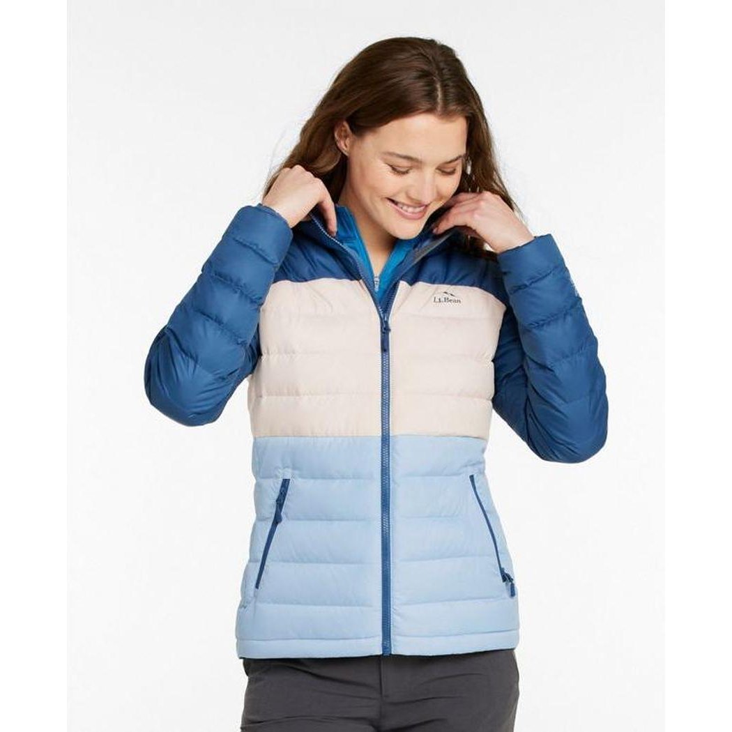 L.L.Bean Women's Bean's Down Jacket Colorblock-Women's - Clothing - Jackets & Vests-Bright Mariner/Foggy Blue-S-Appalachian Outfitters