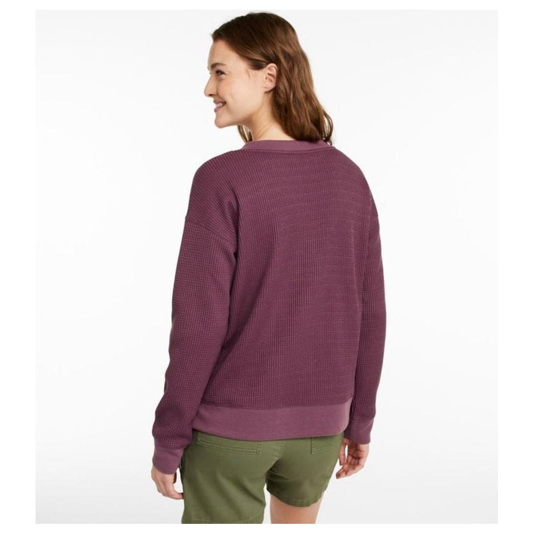 L.L.Bean Women's Birchwood Brushed Waffle V-Neck Top-Women's - Clothing - Tops-Appalachian Outfitters
