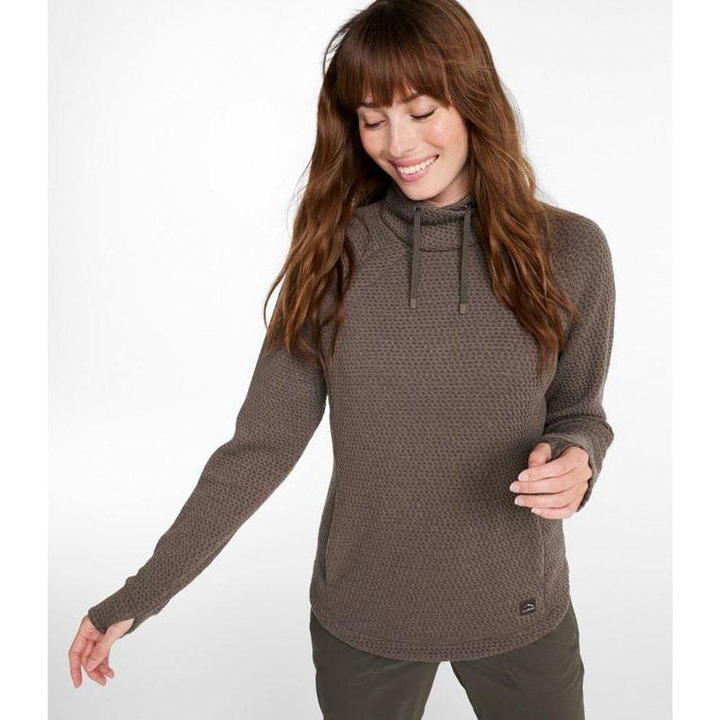L.L.Bean Women's Ridgeknit Crossneck Pullover-Women's - Clothing - Tops-Dark Cinder-S-Appalachian Outfitters