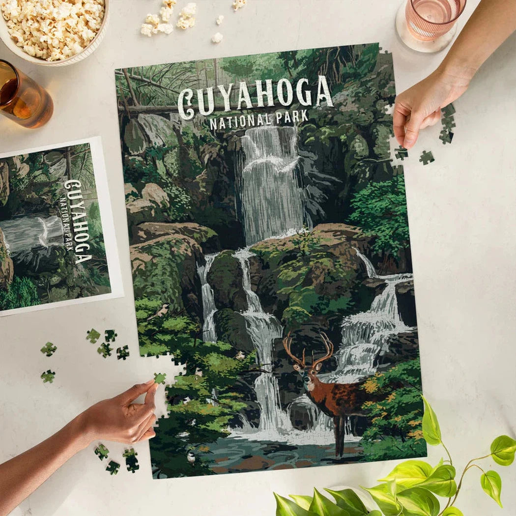 Lantern Press 1000 PIECE PUZZLE Cuyahoga Valley National Park Deer Falls-Accessories - Games-Appalachian Outfitters