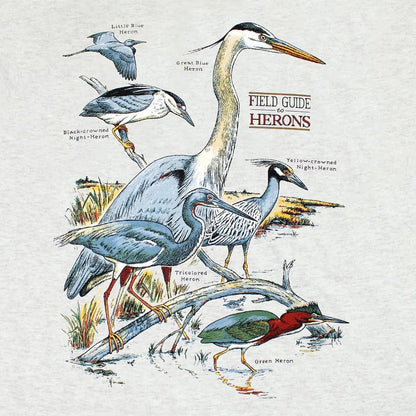 Liberty Graphics Field Guide To Herons Short Sleeve T-Unisex - Clothing - Tops-Appalachian Outfitters