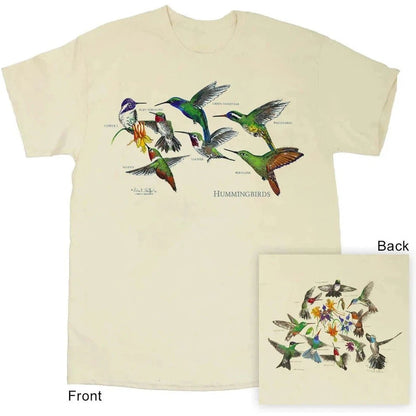 Liberty Graphics Hummingbirds Short Sleeve T-Unisex - Clothing - Tops-Natural-S-Appalachian Outfitters