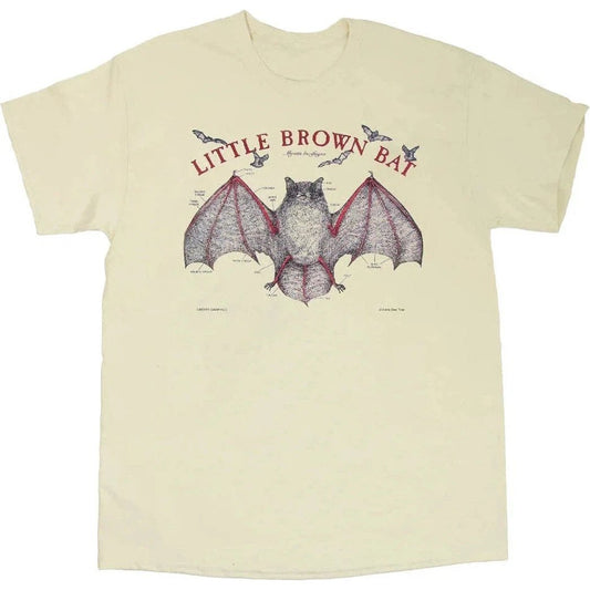 Liberty Graphics Little Brown Bat Short Sleeve T-Unisex - Clothing - Tops-Natural-S-Appalachian Outfitters