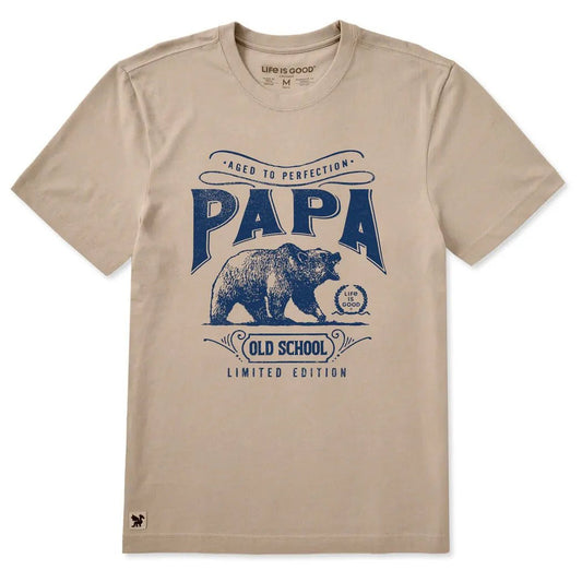 Life is Good Men's Aged to Perfection Papa Short Sleeve Crusher Tee-Men's - Clothing - Tops-Appalachian Outfitters