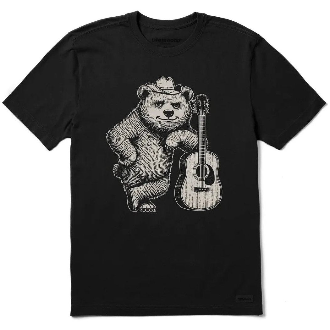 Life is Good Men's Bear Guitar Short Sleeve Crusher Tee-Men's - Clothing - Tops-Appalachian Outfitters