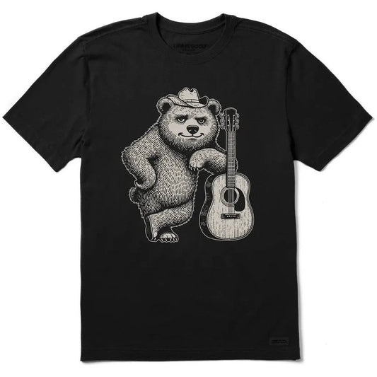 Life is Good Men's Bear Guitar Short Sleeve Crusher Tee-Men's - Clothing - Tops-Appalachian Outfitters