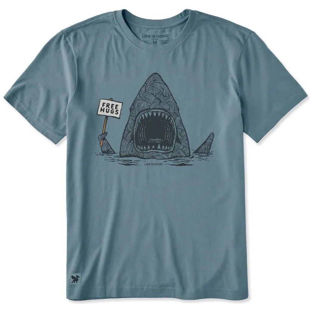 Life is Good Men's Free Hugs Shark Short Sleeve Crusher-LITE Tee-Men's - Clothing - Tops-Appalachian Outfitters