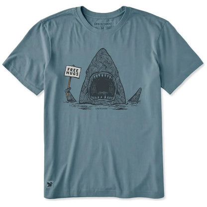 Life is Good Men's Free Hugs Shark Short Sleeve Crusher-LITE Tee-Men's - Clothing - Tops-Appalachian Outfitters