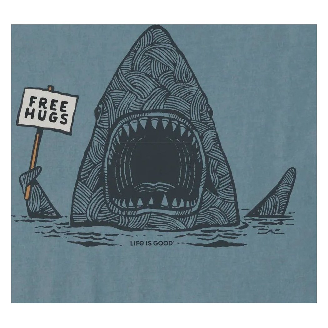 Life is Good Men's Free Hugs Shark Short Sleeve Crusher-LITE Tee-Men's - Clothing - Tops-Appalachian Outfitters