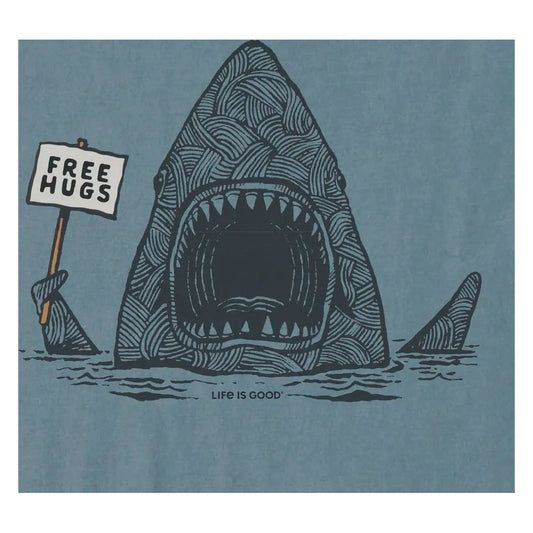 Life is Good Men's Free Hugs Shark Short Sleeve Crusher-LITE Tee-Men's - Clothing - Tops-Appalachian Outfitters