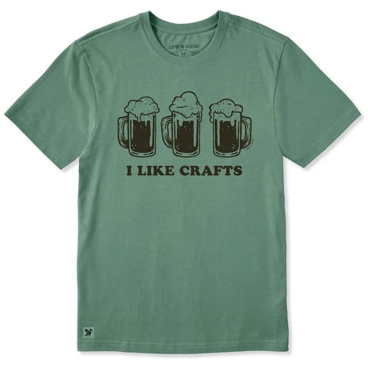 Life is Good Men's I Like Crafts Beers Shortsleeve Crusher-Men's - Clothing - Tops-Appalachian Outfitters
