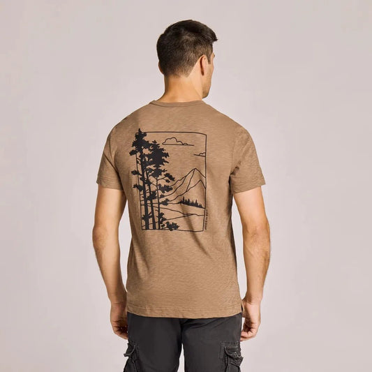 Life is Good Men's Mountain Landscape Short Sleeve Slub Slim Fit Tee-Men's - Clothing - Tops-Appalachian Outfitters