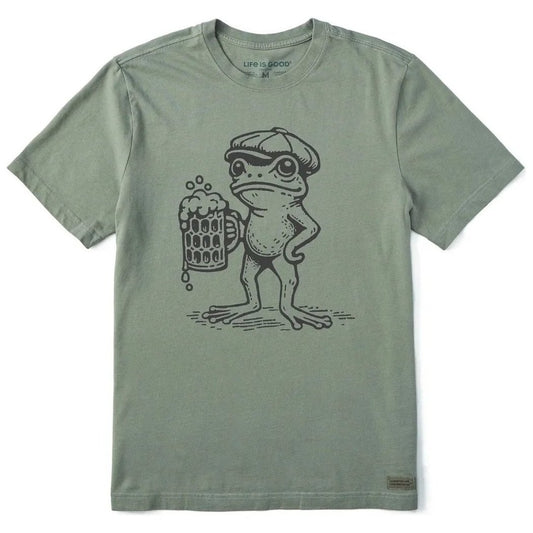 Life is Good Men's Scally Cap Frog Short Sleeve Crusher Tee-Men's - Clothing - Tops-Appalachian Outfitters