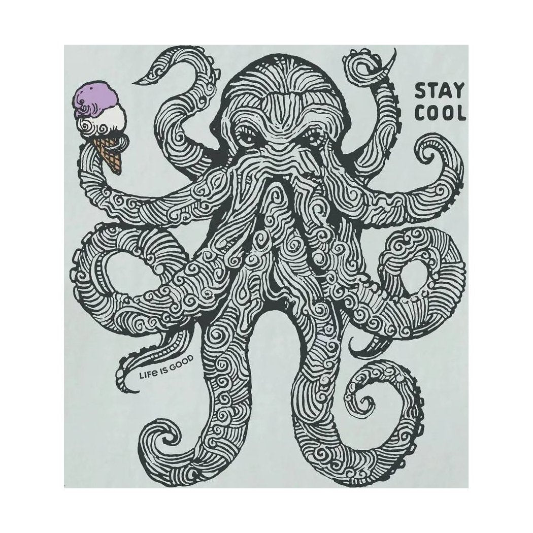 Life is Good Men's Stay Cool Octopus Short Sleeve Crusher-LITE Tee-Men's - Clothing - Tops-Appalachian Outfitters