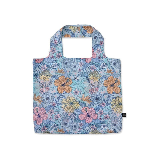 Life is Good Tropical Floral Pattern Roll and Go Tote