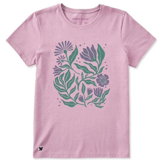 Life is Good Women's Array of Flowers Short Sleeve Crusher Tee-Women's - Clothing - Tops-Appalachian Outfitters