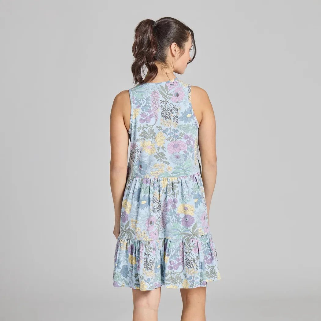 Life is Good Women's Botanical Garden Pattern Tiered Tank Dress-Women's - Clothing - Dresses-Appalachian Outfitters