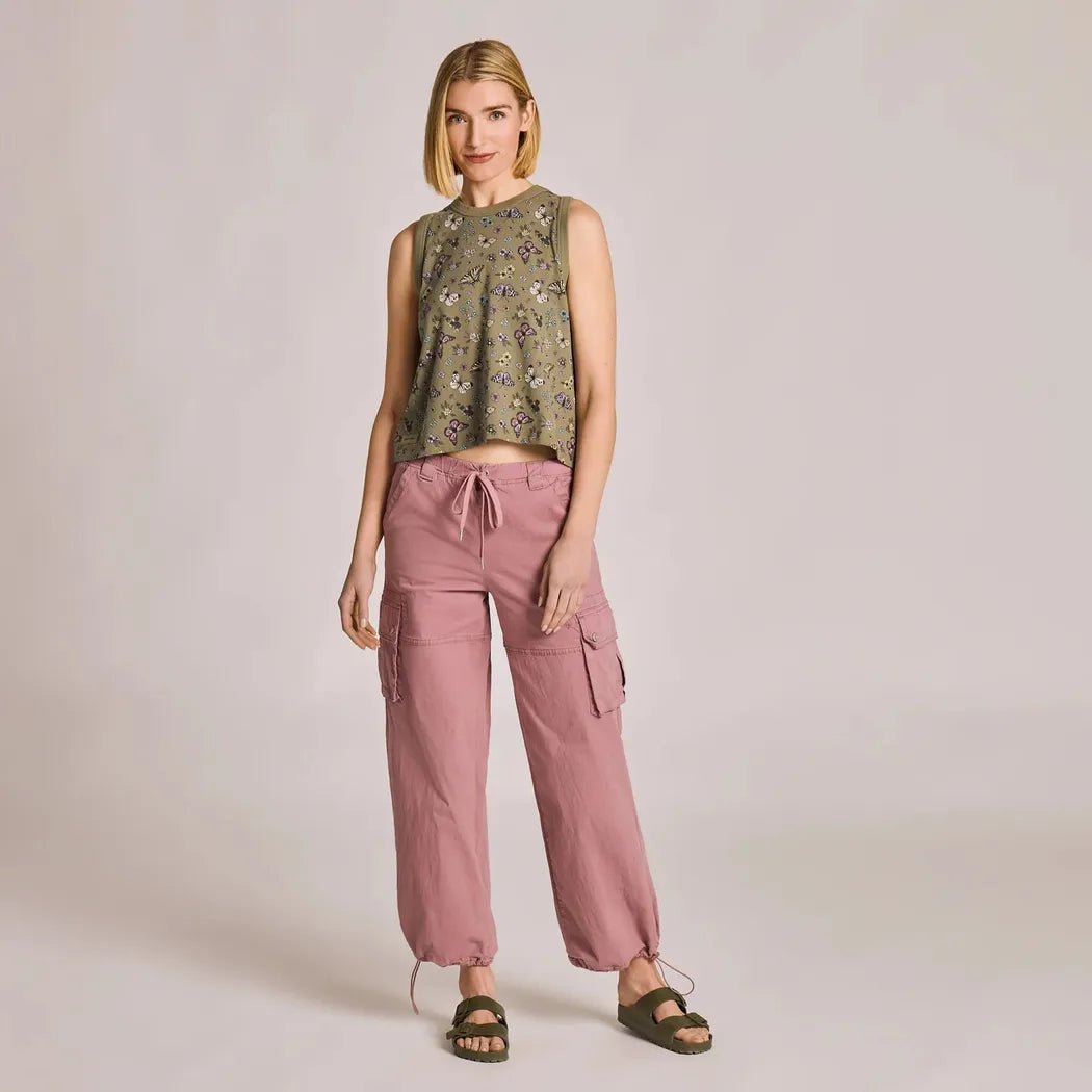 Life is Good Women's Butterfly Garden Pattern Crusher Boxy Tank-Women's - Clothing - Tops-Appalachian Outfitters
