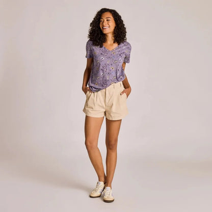 Life is Good Women's Butterfly Garden Pattern Crusher-LITE Easy Vee-Women's - Clothing - Tops-Appalachian Outfitters