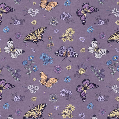 Life is Good Women's Butterfly Garden Pattern Crusher-LITE Easy Vee-Women's - Clothing - Tops-Appalachian Outfitters