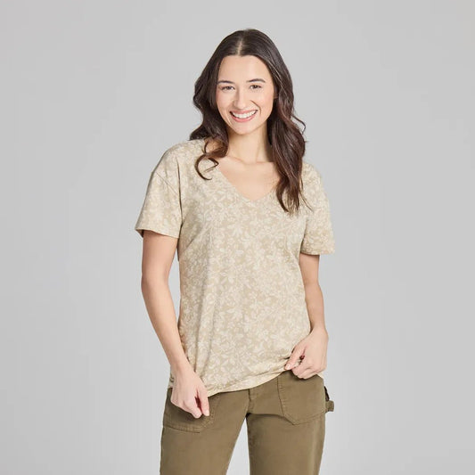 Life is Good Women's Cherry Blossom Pattern Crusher-LITE Easy Vee-Women's - Clothing - Tops-Appalachian Outfitters