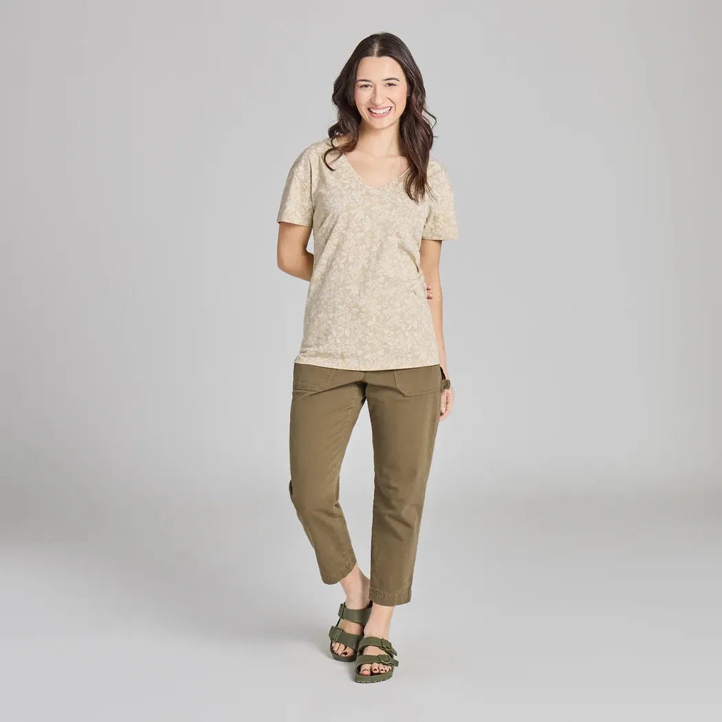 Life is Good Women's Cherry Blossom Pattern Crusher-LITE Easy Vee-Women's - Clothing - Tops-Appalachian Outfitters