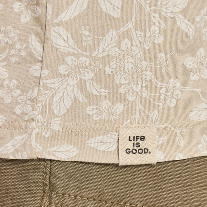 Life is Good Women's Cherry Blossom Pattern Crusher-LITE Easy Vee-Women's - Clothing - Tops-Appalachian Outfitters