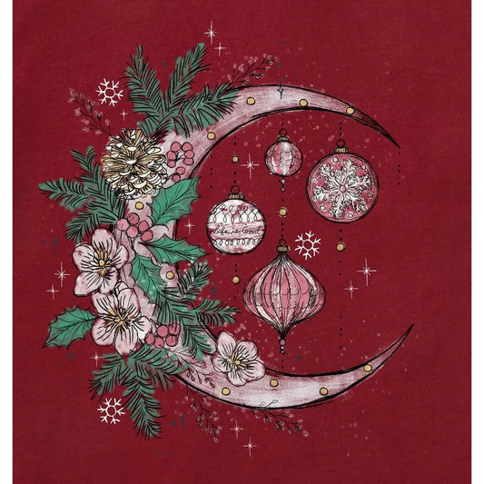 Life is Good Women's Christmas Ornament Moon Short Sleeve Crusher Tee-Women's - Clothing - Tops-Appalachian Outfitters