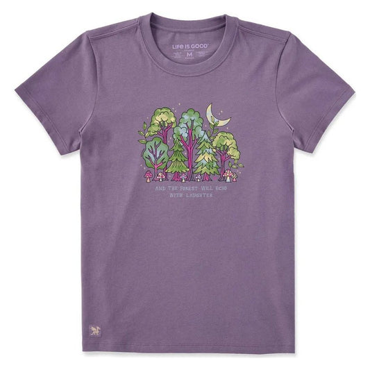 Life is Good Women's Echoes of Laughter Forest Short Sleeve Crusher-LITE Tee-Women's - Clothing - Tops-Appalachian Outfitters
