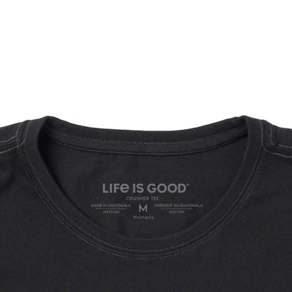 Life is Good Women's Flower Boots with Flowers Short Sleeve Crusher Tee-Women's - Clothing - Tops-Appalachian Outfitters