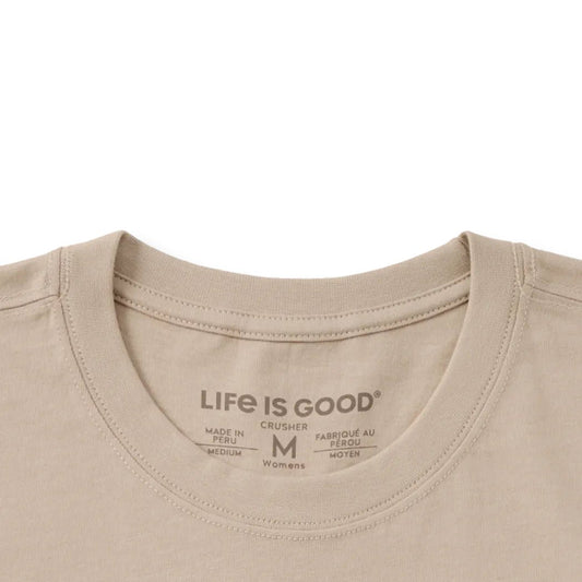 Life is Good Women's Frog on a Toadstool Coffee Short Sleeve Crusher Tee-Women's - Clothing - Tops-Appalachian Outfitters