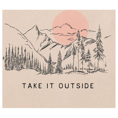 Life is Good Women's Mountain Trees Sketch Short Sleeve Crusher-LITE Vee-Women's - Clothing - Tops-Appalachian Outfitters