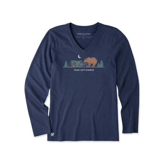 Life is Good Women's Take-Out Dinner Long Sleeve Crusher Tee-Women's - Clothing - Tops-Appalachian Outfitters