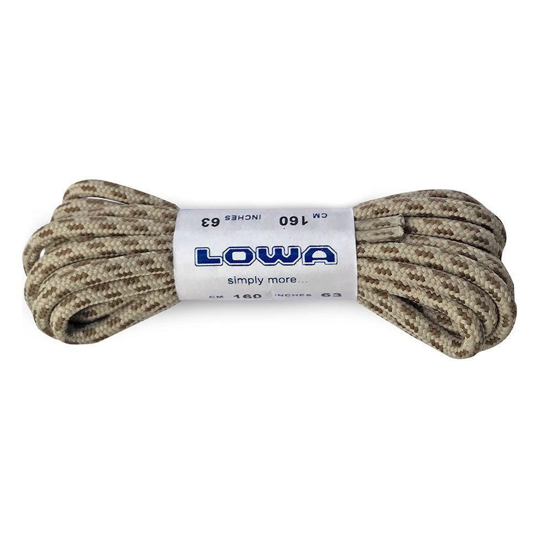 A bundle of brown Lowa Laces displayed against a white background.