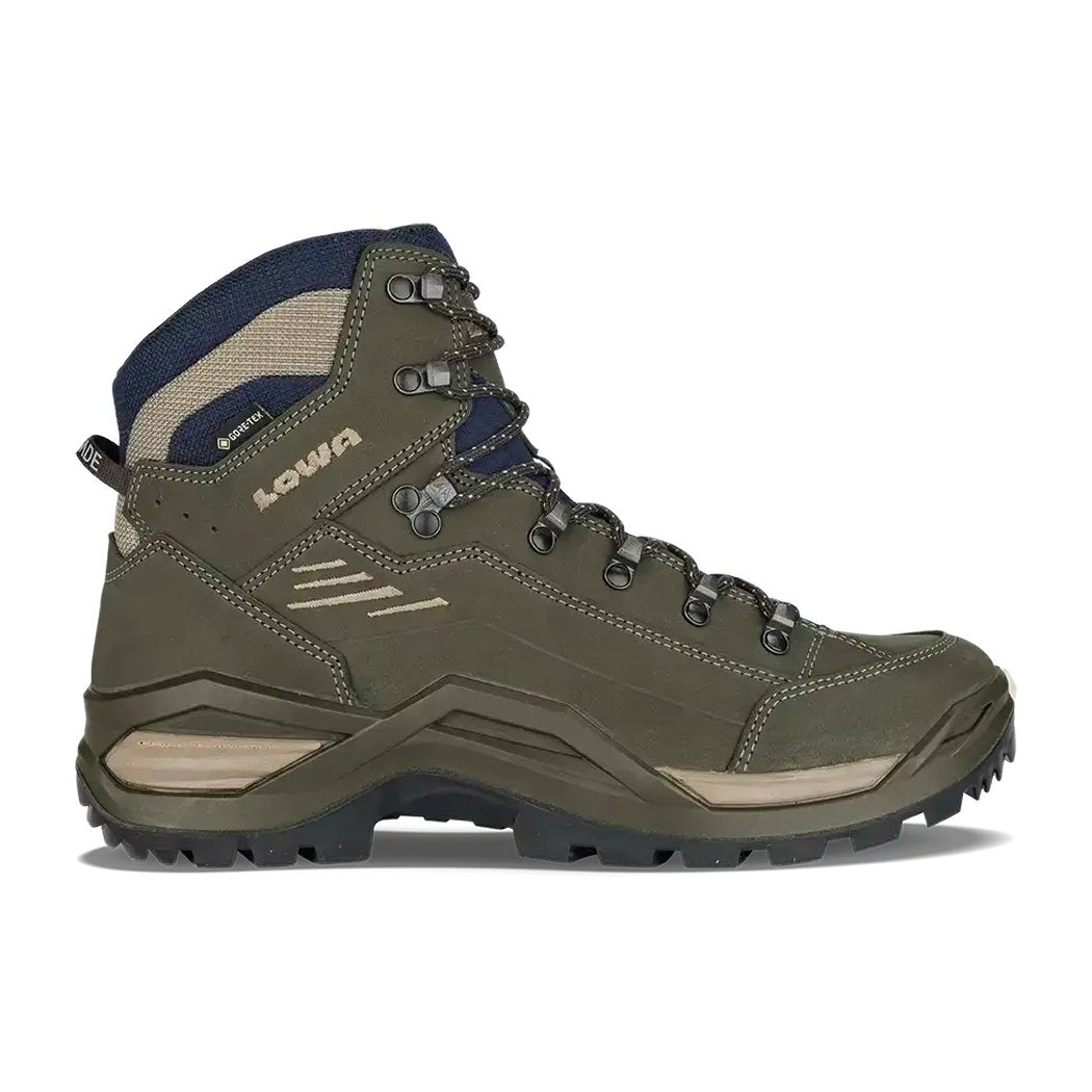 Lowa Men's Renegade EVO GTX Mid-Men's - Footwear - Boots-Olive/Navy-Regular-8-Appalachian Outfitters