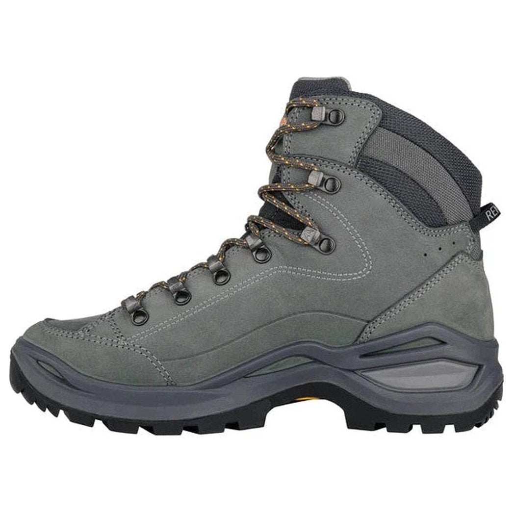 Side view of the Lowa Women's Renegade EVO GTX Mid in Brown Rose/Clay showing the lugged outsole against a white background.