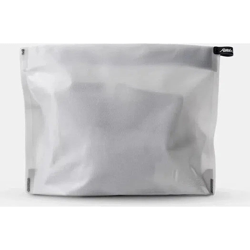 Arctic White Matador FlatPak Zipper Toiletry Case shown from front against a white background.