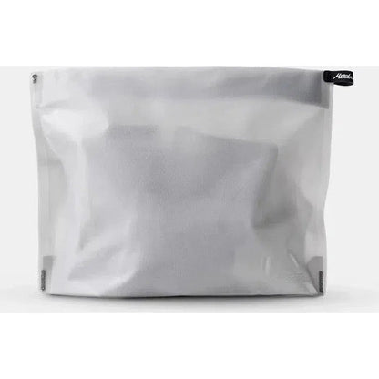 Arctic White Matador FlatPak Zipper Toiletry Case shown from front against a white background.
