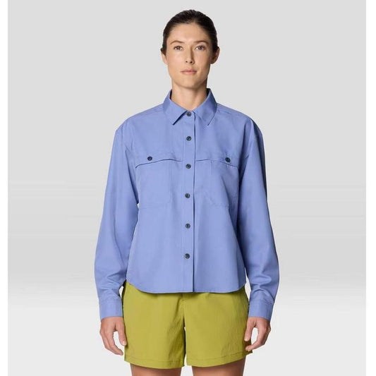 Mountain Hardwear Women's Sun Drift Cooling Long Sleeve Shirt-Women's - Clothing - Tops-Best Coast Blue-S-Appalachian Outfitters