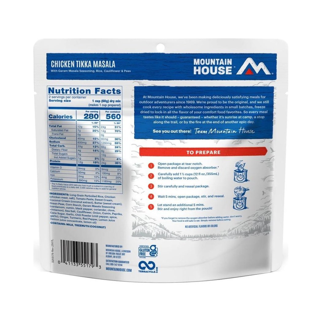Mountain House Chicken Tikka Masala (GF)-Food - Backpacking-Appalachian Outfitters