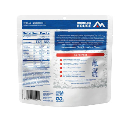 Mountain House Korean Inspired Beef in Bulgogi Sauce (GF)-Food - Backpacking-Appalachian Outfitters